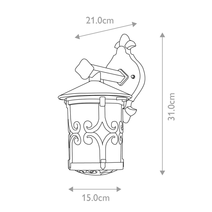 Aplică de exterior HEREFORD 1xE27/100W/230V IP23 Elstead BL8-BLACK
