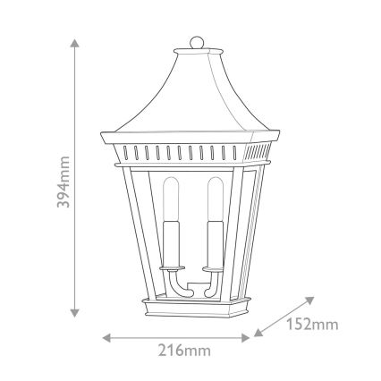 Aplică de exterior Hinkley CHAPEL HILL 2xE14/40W/230V IP44 negru