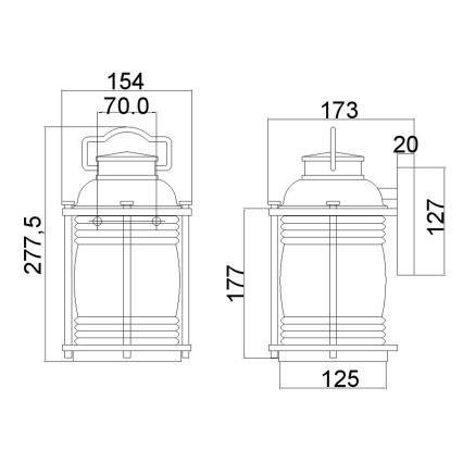 Aplică de exterior Kichler ASHLAND BAY 1xE27/60W/230V IP44