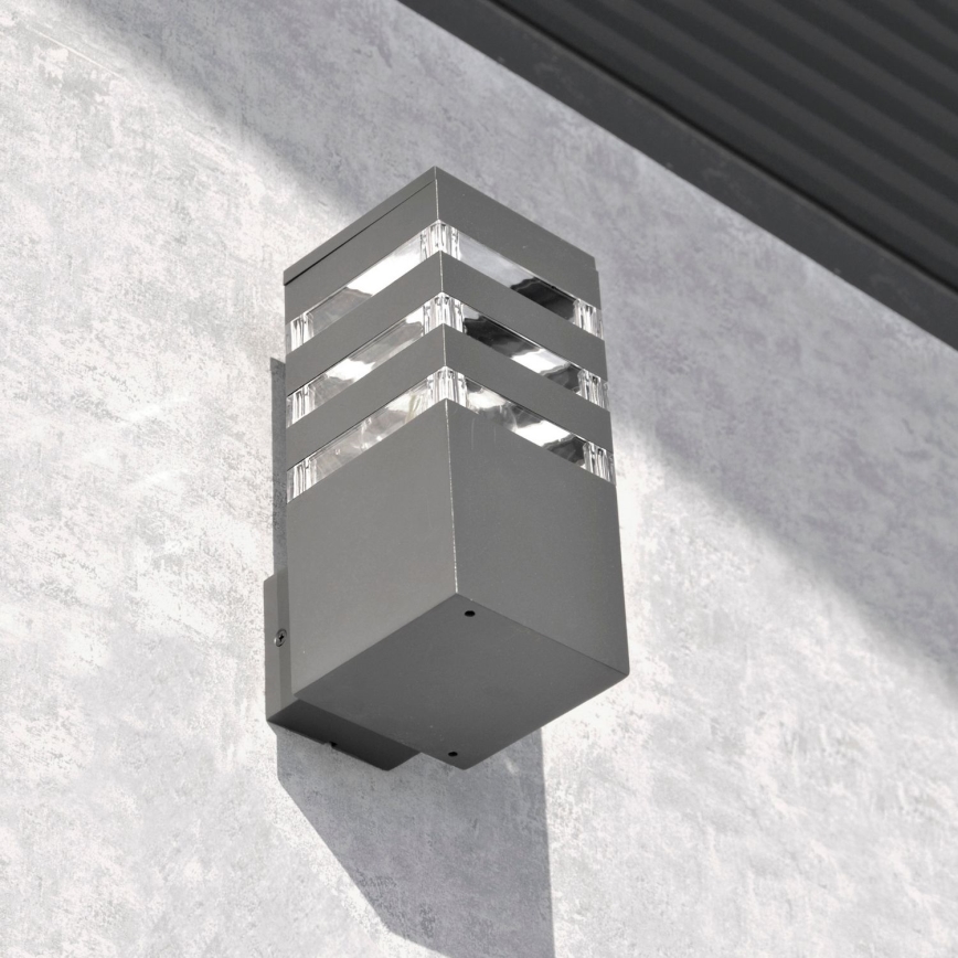 Aplică de perete pentru exterior TEKSAS LED RGBW reglabilă 1xE27/9W/230V 2700-6500K Wi-Fi IP44 antracit