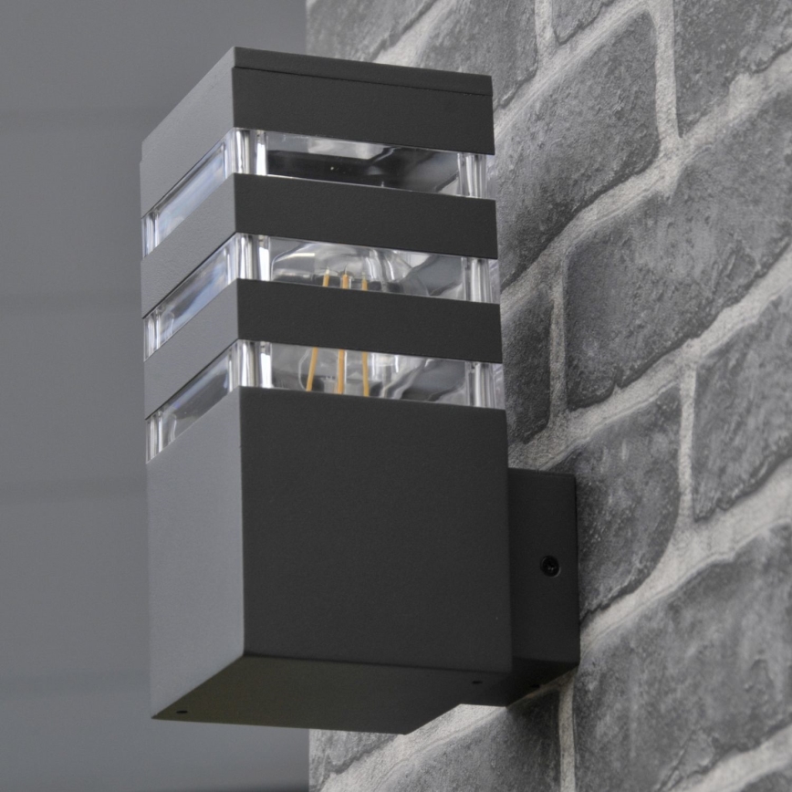 Aplică de perete pentru exterior TEKSAS LED RGBW reglabilă 1xE27/9W/230V 2700-6500K Wi-Fi IP44 antracit