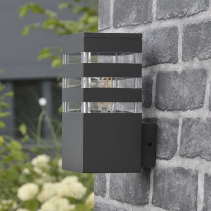 Aplică de perete pentru exterior TEKSAS LED RGBW reglabilă 1xE27/9W/230V 2700-6500K Wi-Fi IP44 antracit