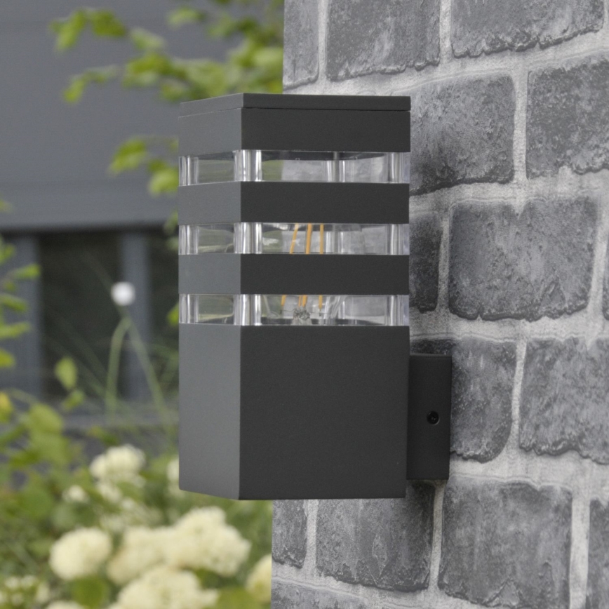Aplică de perete pentru exterior TEKSAS LED RGBW reglabilă 1xE27/9W/230V 2700-6500K Wi-Fi IP44 antracit