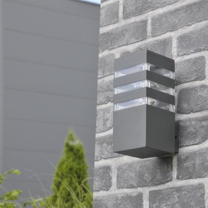 Aplică de perete pentru exterior TEKSAS LED RGBW reglabilă 1xE27/9W/230V 2700-6500K Wi-Fi IP44 antracit