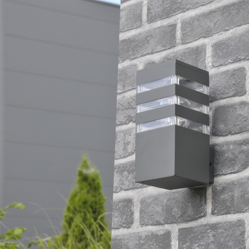 Aplică de perete pentru exterior TEKSAS LED RGBW reglabilă 1xE27/9W/230V 2700-6500K Wi-Fi IP44 antracit