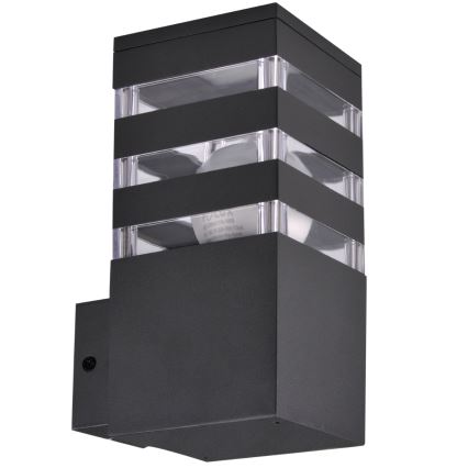 Aplică de perete pentru exterior TEKSAS LED RGBW reglabilă 1xE27/9W/230V 2700-6500K Wi-Fi IP44 antracit