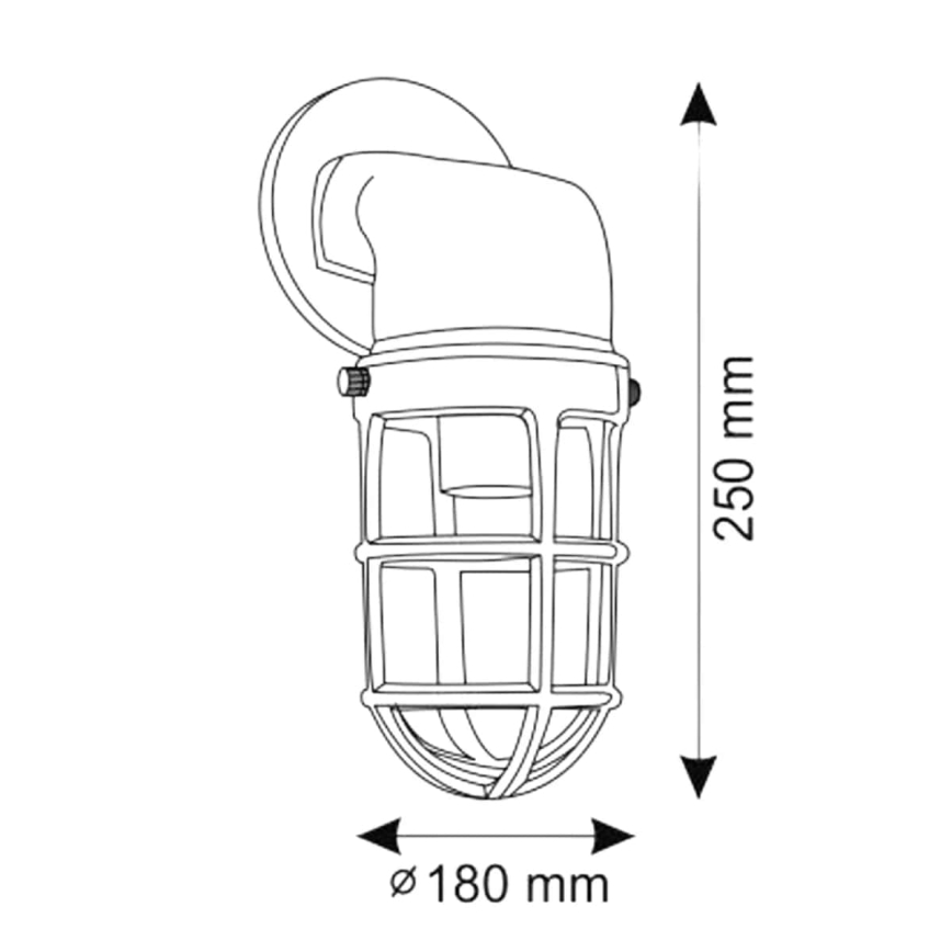 Aplică de exterior LUND 1xE27/12W/230V IP44 crom