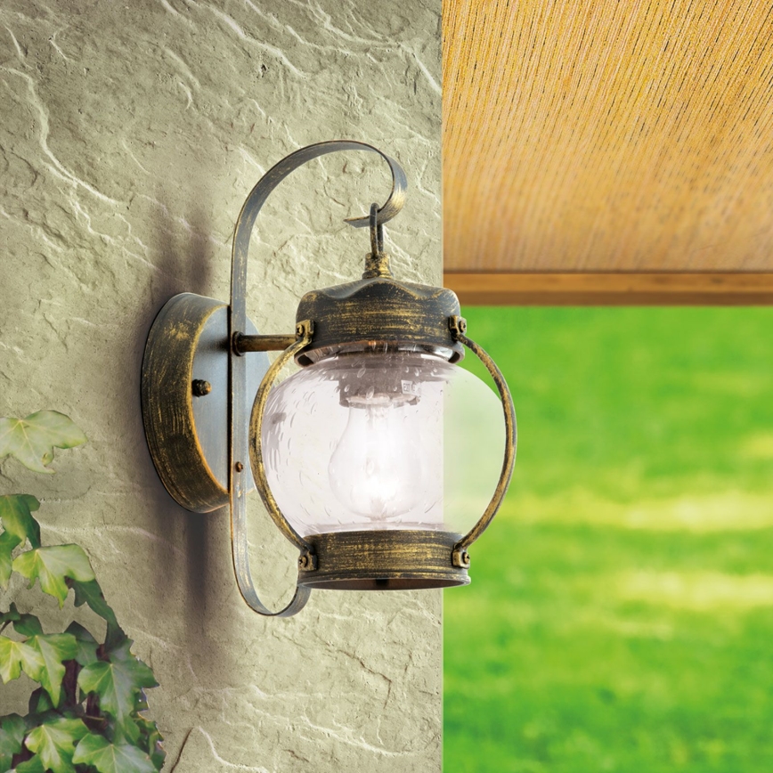 Lampă de perete pentru exterior TAVERNA 1xE27/60W/230V IP23 bronz/patină