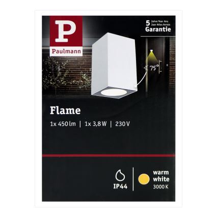 Aplică de exterior Paulmann 94329 LED/3,8W IP44 FLAME 230V albă