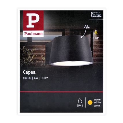 Aplică de exterior Paulmann 94452 LED/6W IP44 CAPEA 230V