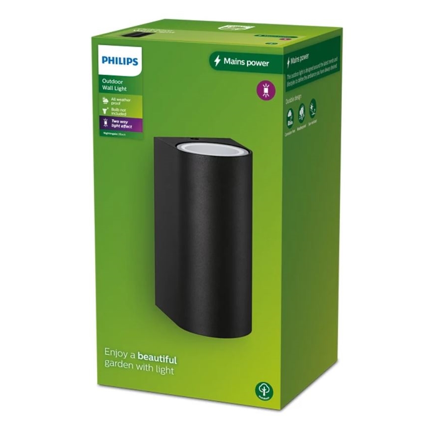 Aplică de exterior Philips NIGHTINGALE 2xGU10/35W/230V IP44