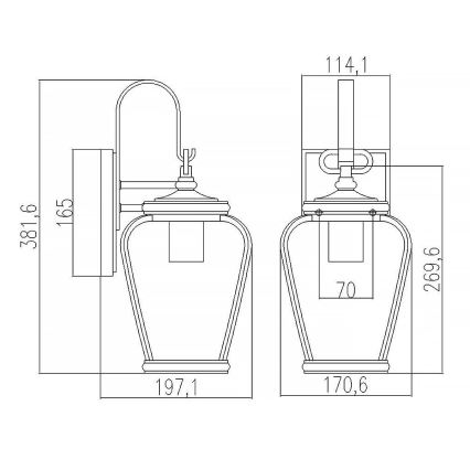 Aplică de exterior PROVINCE 1xE27/60W/230V IP44 Quoizel