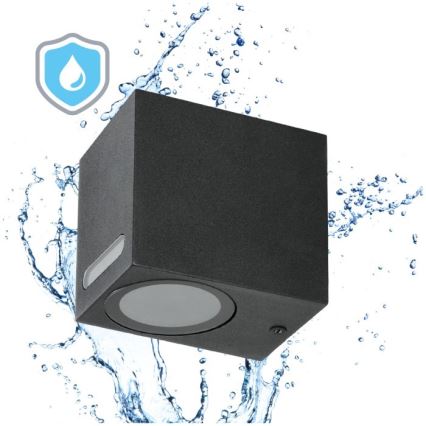 Aplică de exterior QUERK 1xGU10/35W/230V IP54 8 cm negru