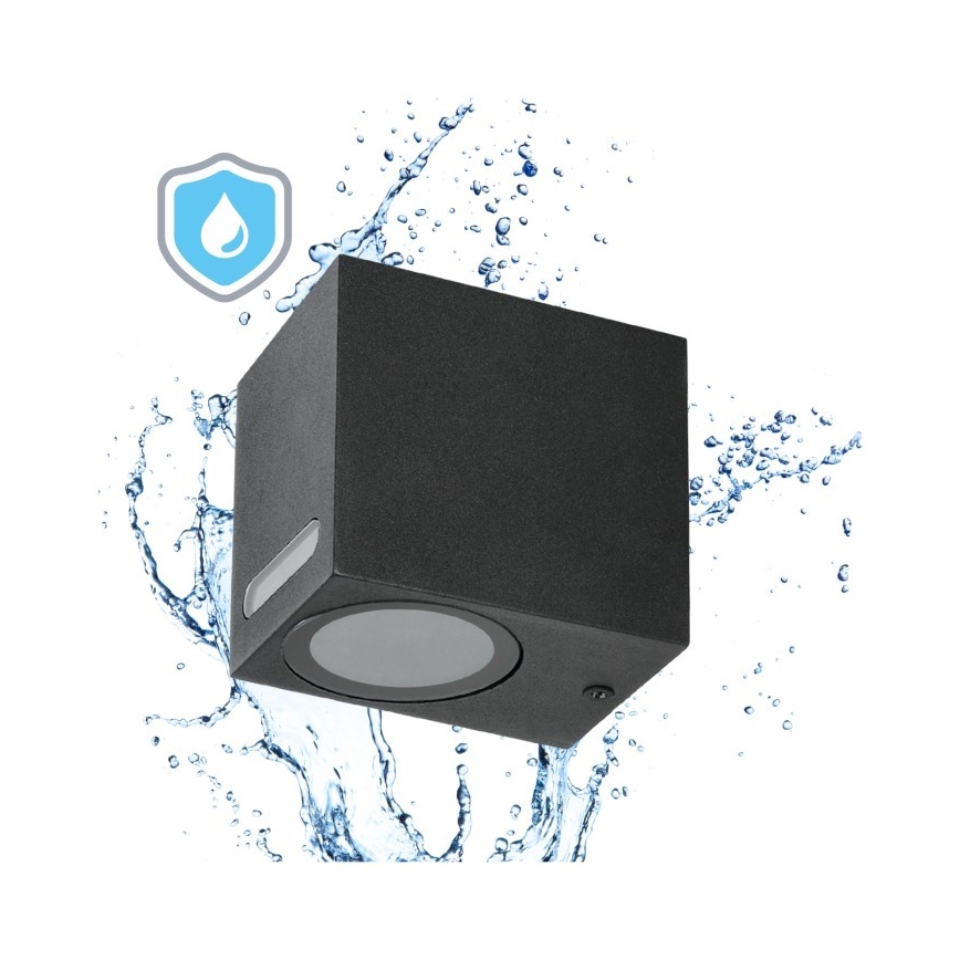 Aplică de exterior QUERK 1xGU10/35W/230V IP54 8 cm negru