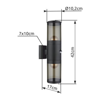 Aplică de exterior 2xE27/60W/230V IP44 Globo