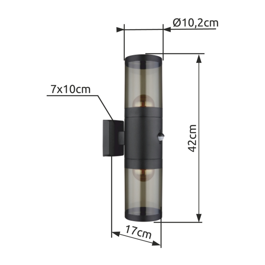 Aplică de exterior 2xE27/60W/230V IP44 Globo