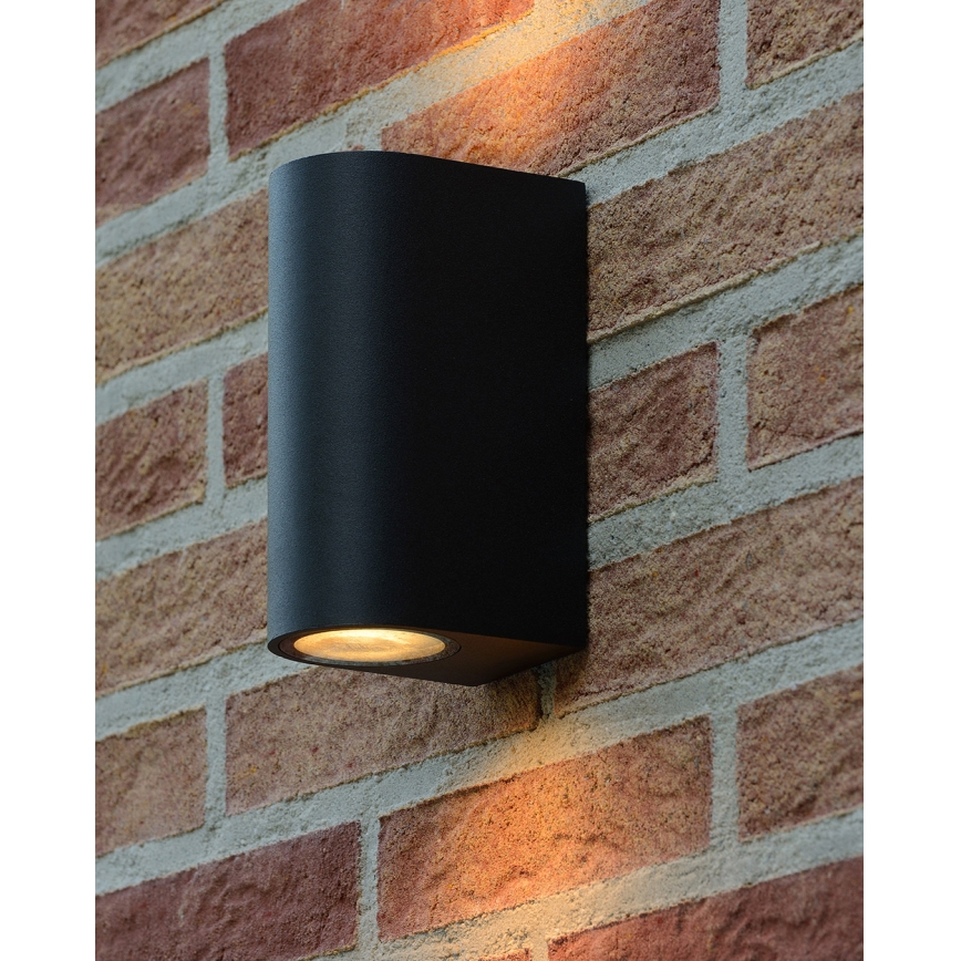 Aplică de exterior ZARO 2xGU10/35W/230V IP44 neagră Lucide 69801/02/30