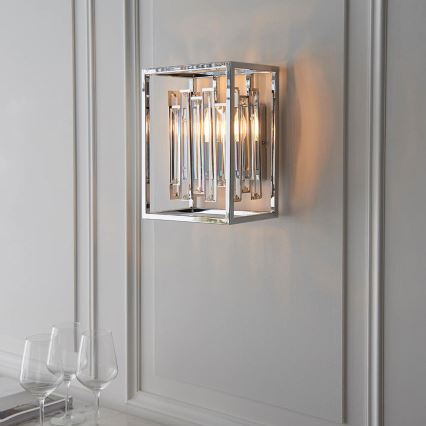 Aplica de perete ACADIA Endon 81932, 1xE14/40W/230V, crom lucios