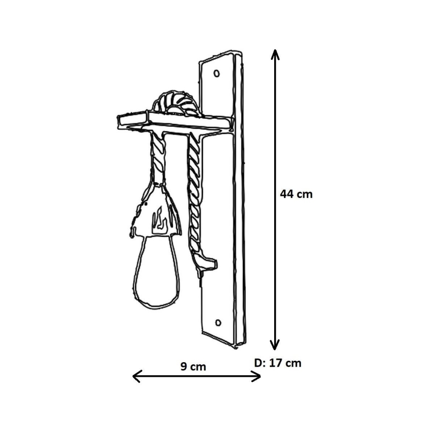 Aplica de perete AHSAP 1xE27/40W/230V pin, nuc