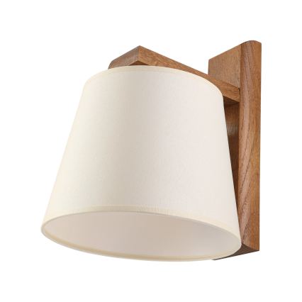 Aplica de perete AIDA 1xE27/15W/230V stejar/crem