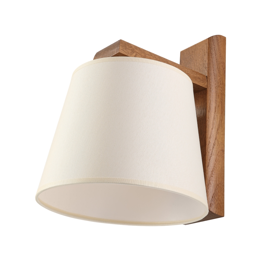 Aplica de perete AIDA 1xE27/15W/230V stejar/crem