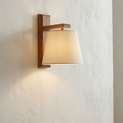 Aplica de perete AIDA 1xE27/15W/230V stejar/crem