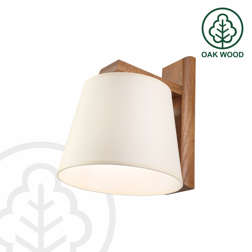 Aplica de perete AIDA 1xE27/15W/230V stejar/crem