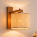 Aplică de perete AIDA 1xE27/15W/230V stejar/rafie