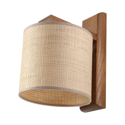 Aplică de perete AIDA 1xE27/15W/230V stejar/rafie