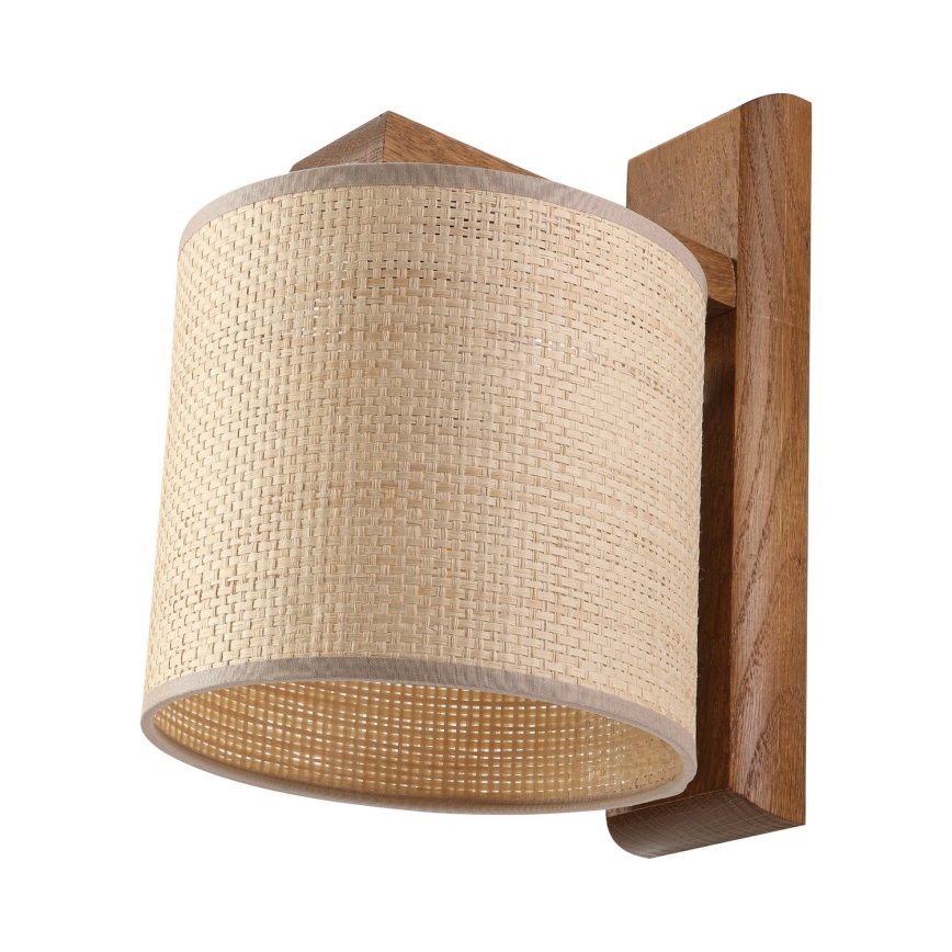 Aplică de perete AIDA 1xE27/15W/230V stejar/rafie