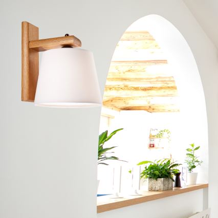 Aplica de perete AIDA 1xE27/60W/230V, stejar