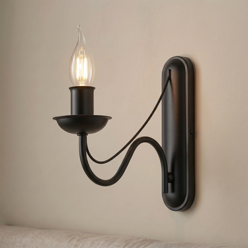 Aplica de perete ANTON 1xE14/60W/230V negru