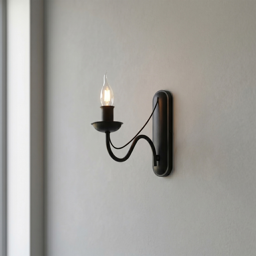 Aplica de perete ANTON 1xE14/60W/230V negru