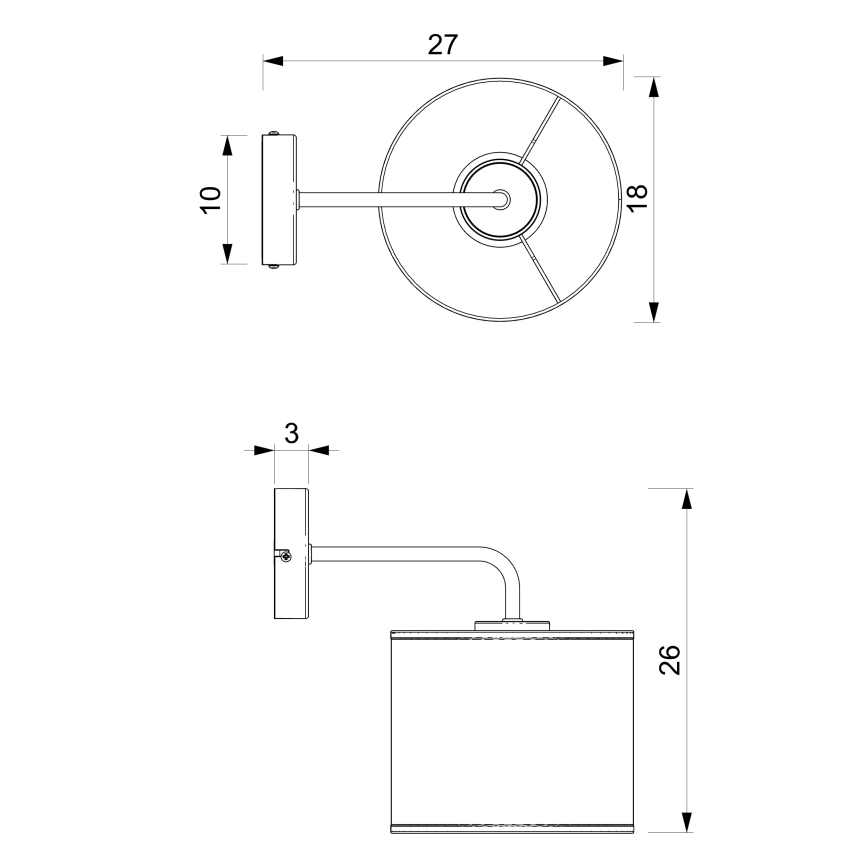 Aplică de perete ARDEN, 1x E27, 15W, 230V, bej
