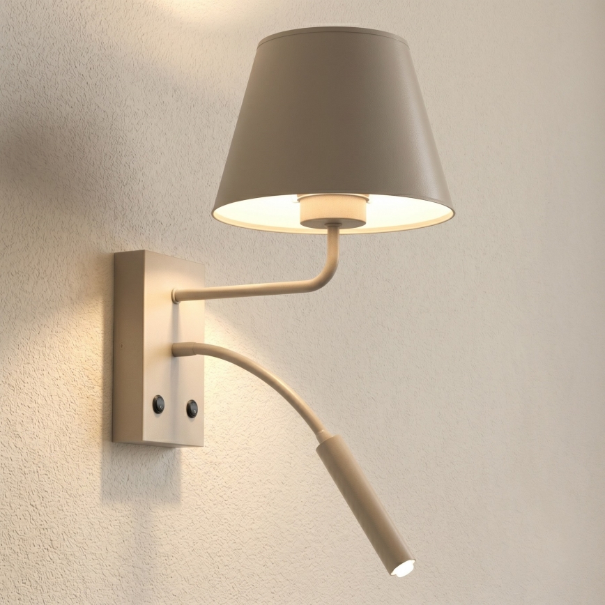 Aplica de perete ARDEN 1xE27/15W/230V + 1xG9/8W bej