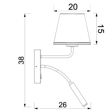 Aplica de perete ARDEN 1xE27/15W/230V + 1xG9/8W bej
