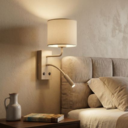 Aplica de perete ARDEN 1xE27/15W/230V + 1xG9/8W bej