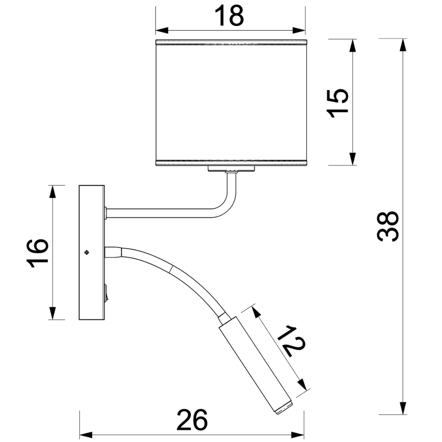 Aplica de perete ARDEN 1xE27/15W/230V + 1xG9/8W bej