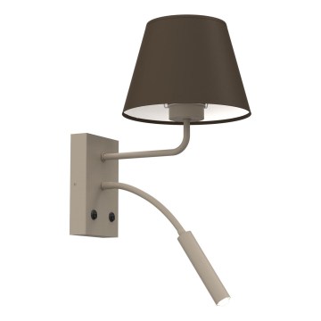 Aplica de perete ARDEN 1xE27/15W/230V + 1xG9/8W bej/maro