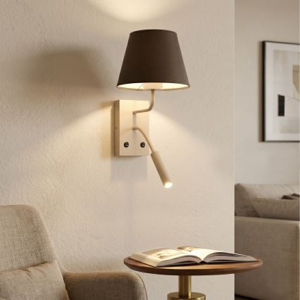 Aplica de perete ARDEN 1xE27/15W/230V + 1xG9/8W bej/maro