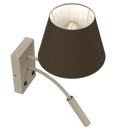 Aplica de perete ARDEN 1xE27/15W/230V + 1xG9/8W bej/maro