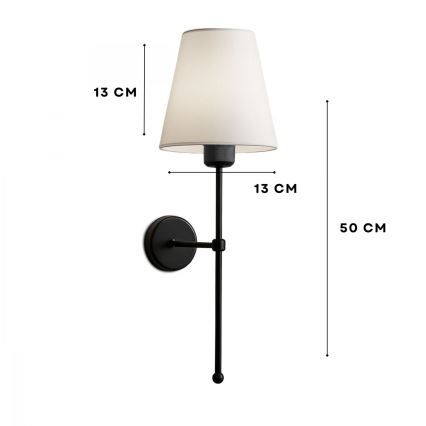 Aplica de perete ASPARAGUS 1xE27/40W/230V negru/crem