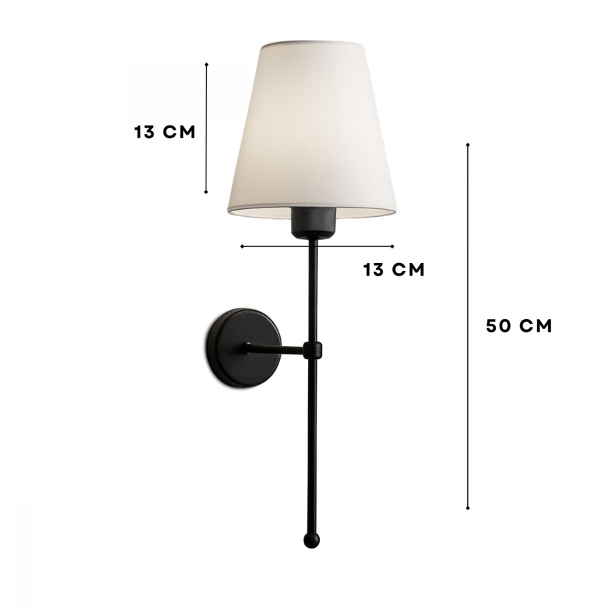 Aplica de perete ASPARAGUS 1xE27/40W/230V negru/crem