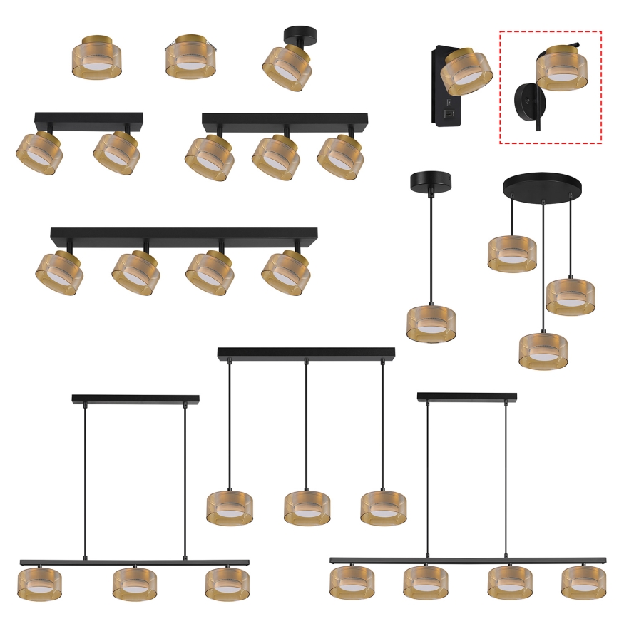 Aplica de perete Brilagi AURA LUX 1xGX53/30W/230V neagră/aurie