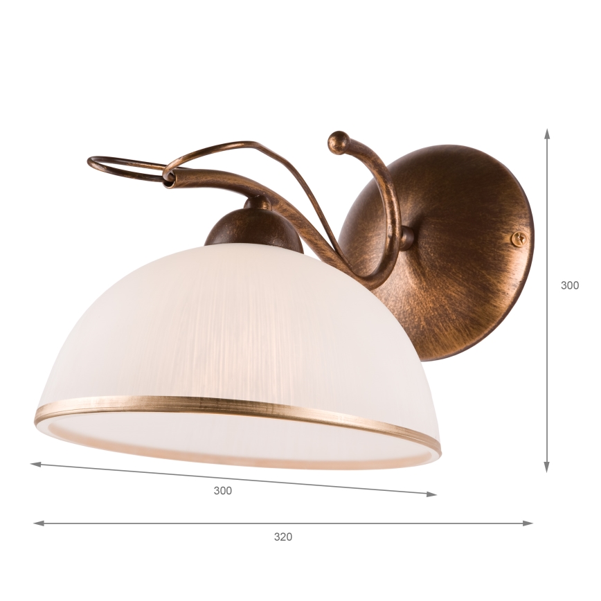 Aplica de perete COBRA, 1 x E27, 60 W, 230 V, bronz/patină