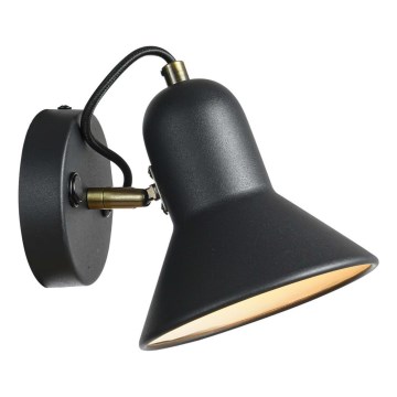 Aplica de perete cu spot ASTAMA 1xE27/40W/230V, negru/alamă