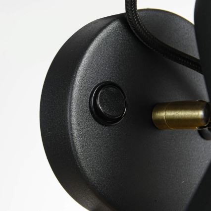 Aplica de perete cu spot ASTAMA 1xE27/40W/230V, negru/alamă