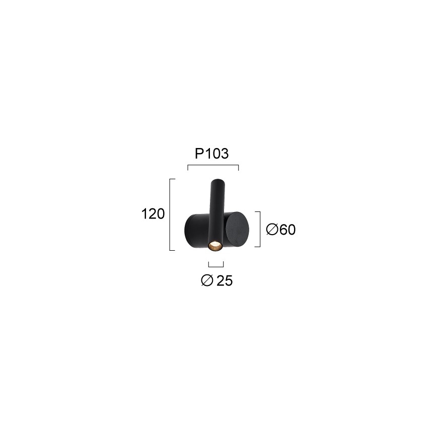 Aplică de perete cu spot LED reglabilă PLANET LED/4W/230V neagră