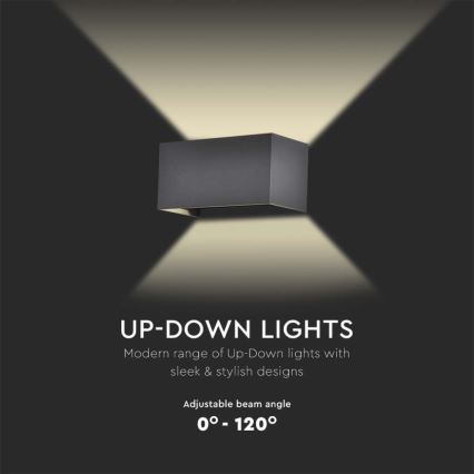 Aplica de perete de exterior LED/24W/230V 3000K IP65 negru