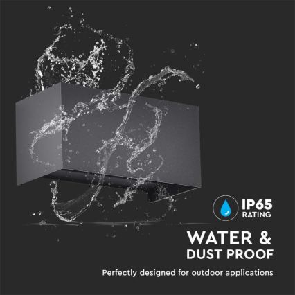 Aplica de perete de exterior LED/24W/230V 3000K IP65 negru